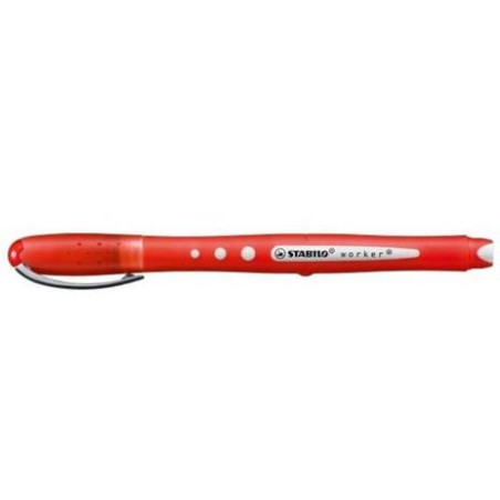 Penna Roller worker+ Stabilo - rosso - inch. rosso - 0,5 mm