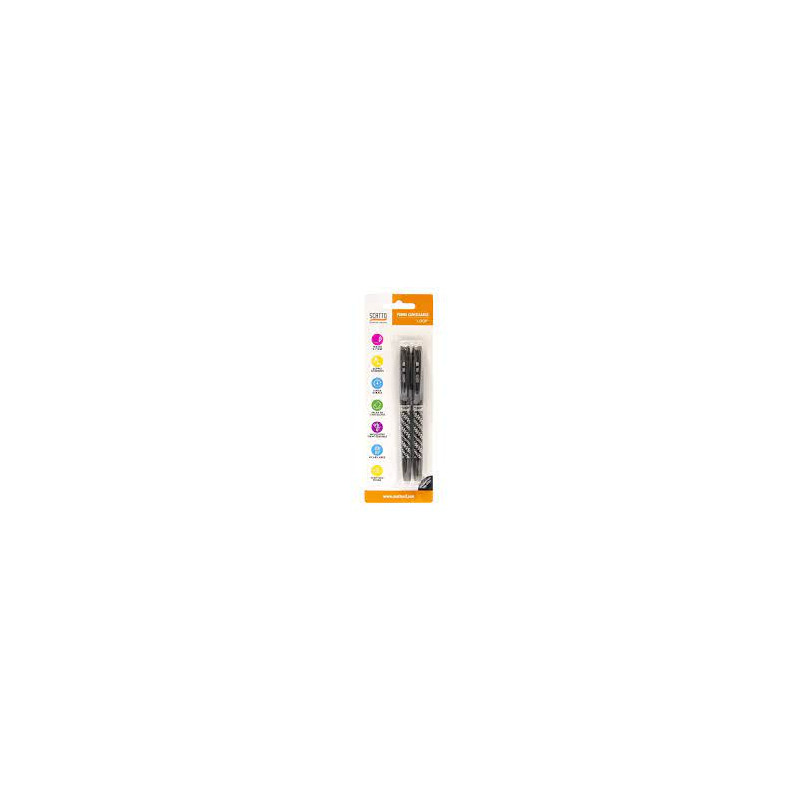 Penna tipo frixion nero cancellabile ricaricabile-con inchiostro gel termosensibile  2pz