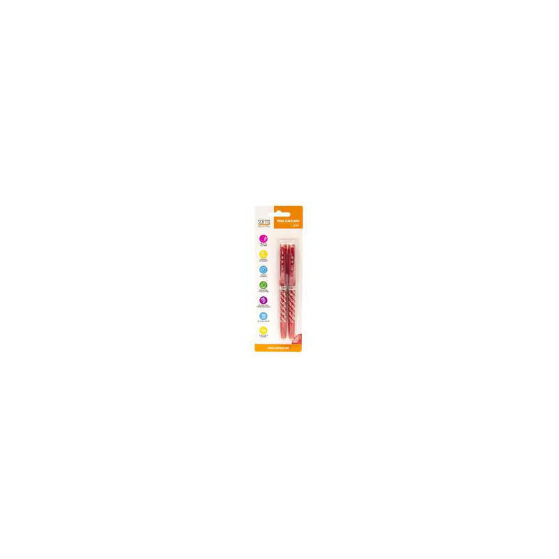 Penna tipo frixion rosso cancellabile ricaricabile-con inchiostro gel termosensibile  2pz