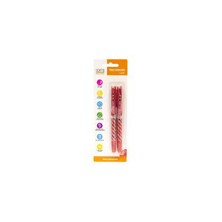 Penna tipo frixion rosso cancellabile ricaricabile-con inchiostro gel termosensibile  2pz