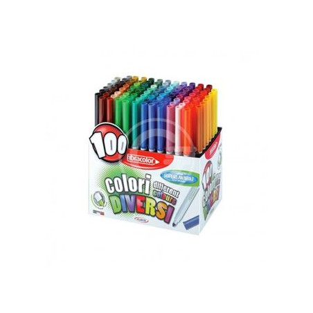 Pennarelli Fibracolor HI-TEXT 100pz p/conica  100 COLORI DIVERSI