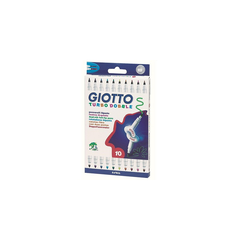 Pennarelli Giotto Turbo Double bipunta 10 colori assortiti