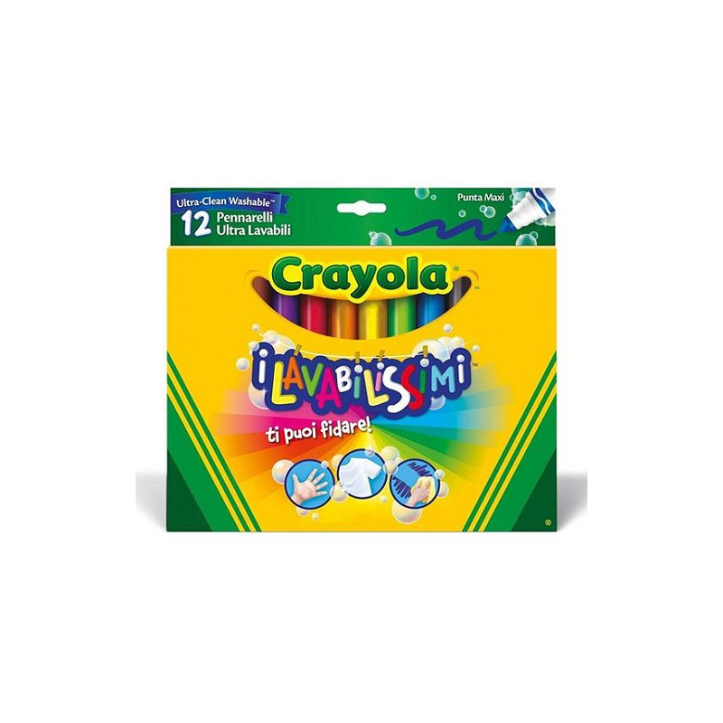 Pennarelli lavabilissimi Crayola 12pz punta maxi