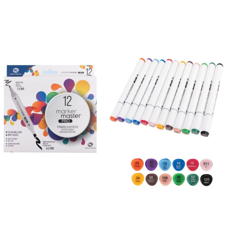 Pennarelli pantone artistici doppia punta 1,5mm/6,0mm