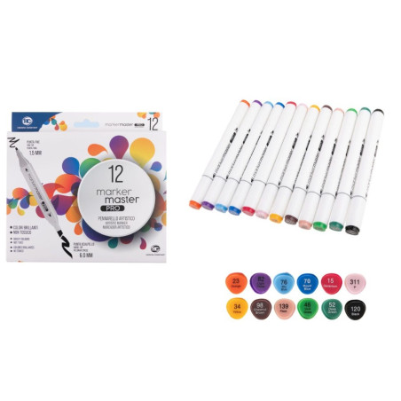 Pennarelli pantone artistici doppia punta 1,5mm/6,0mm