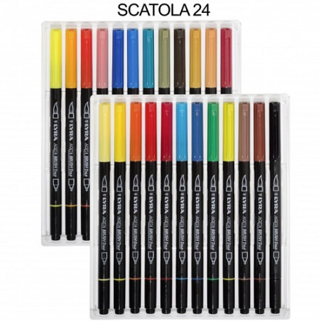 Pennarello doppia punta Aqua Brush Duo Lyra 24pz assortiti