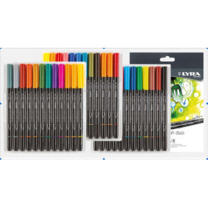 Pennarello doppia punta Aqua Brush Duo Lyra 36pz assortiti