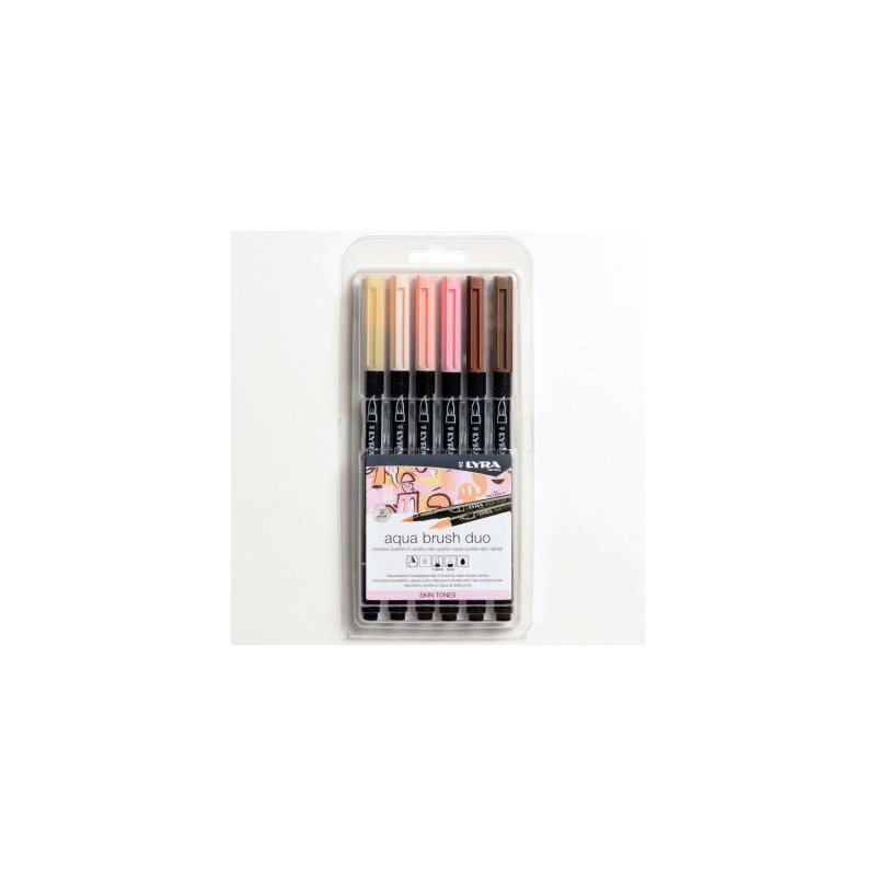 Pennarello doppia punta Aqua Brush Duo Lyra 6pz skin tones set