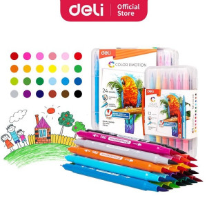 Pennarello doppia punta: brush + finlineer 12pz