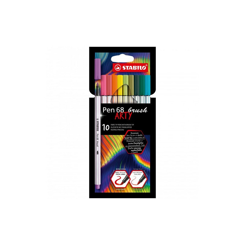 Pennarello Stabilo Pen 68 Brush 10pz arty