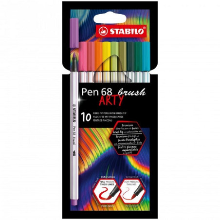Pennarello Stabilo Pen 68 Brush 10pz arty