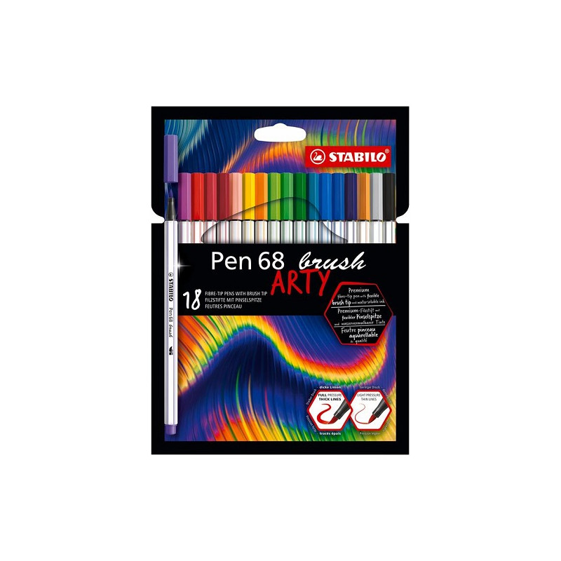 Pennarello Stabilo Pen 68 Brush 18pz arty