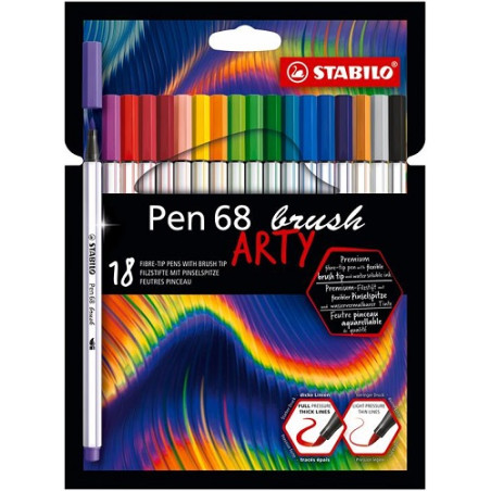 Pennarello Stabilo Pen 68 Brush 18pz arty
