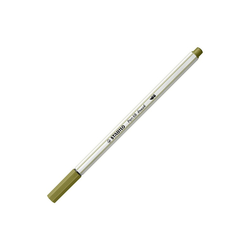 Pennarello Stabilo Pen 68 Brush Verde fango