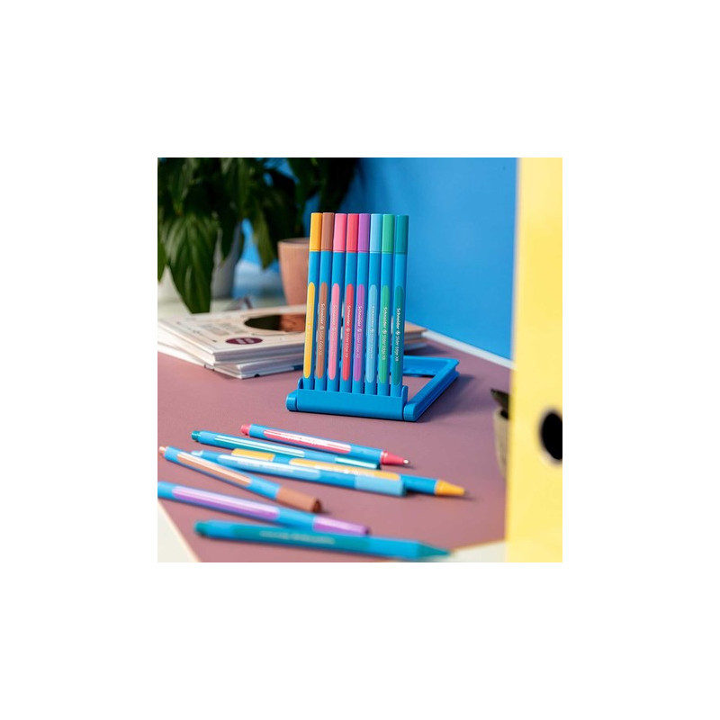 PENNE SCHNEIDER SLIDER edge xb 8 colori pastello con supporto + stencil