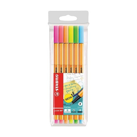 Penne Stabilo point 88 fineliner neon Astuccio 6pz