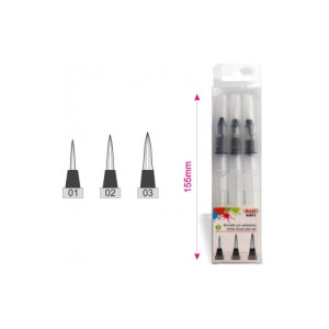 Pennelli brush con serbatoio 3pz punte diverse