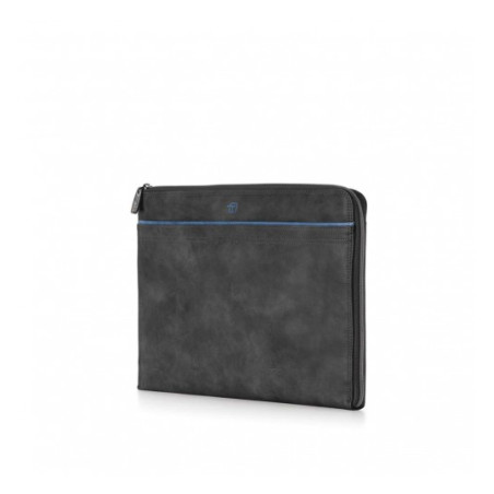 Porta blocco documenti sottobraccio in ecopelle In Tempo blue gate grigio fumo
