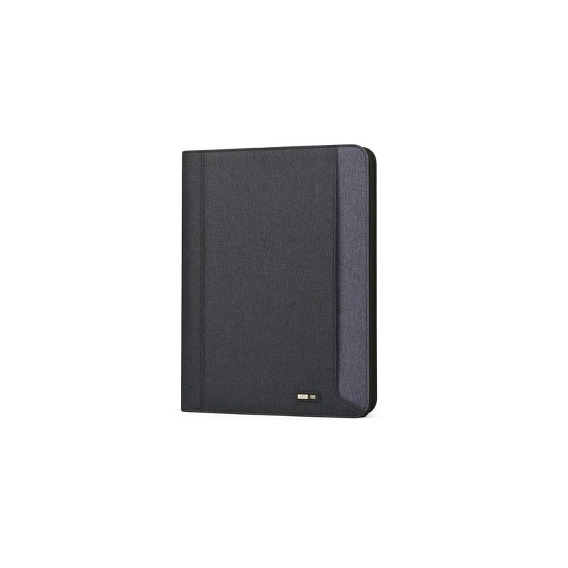 Porta blocco in tessuto bicolore. Chiusura a zip- tasca interna con vari scomparti-completo di blocco cm26x34 BLU /BLU CHIARO