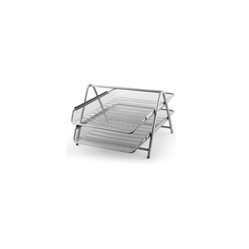 Porta corrispondenza metallo rete 2 spazi silver