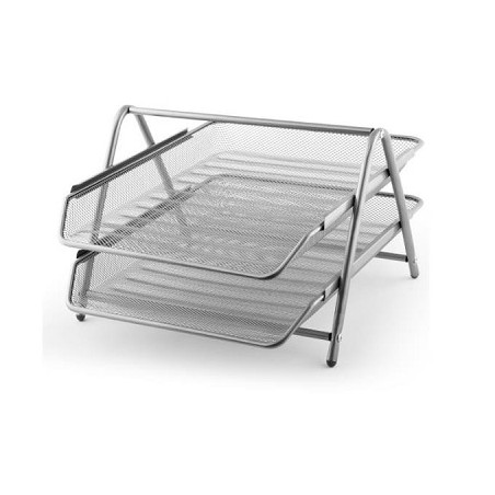 Porta corrispondenza metallo rete 2 spazi silver