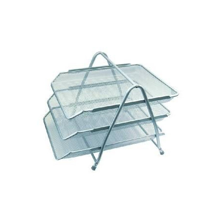 Porta corrispondenza metallo rete 3 spazi silver