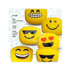 Porta monete in silicone con zip Smile