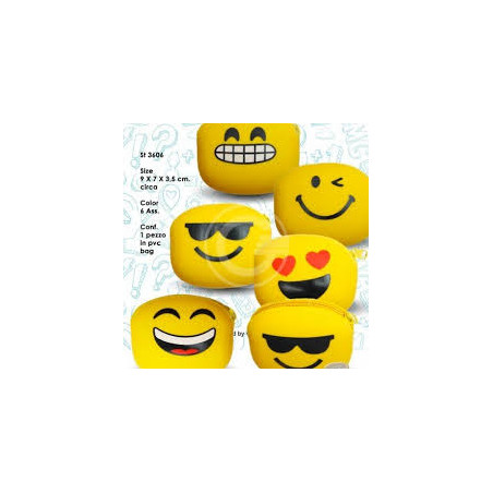 Porta monete in silicone con zip Smile