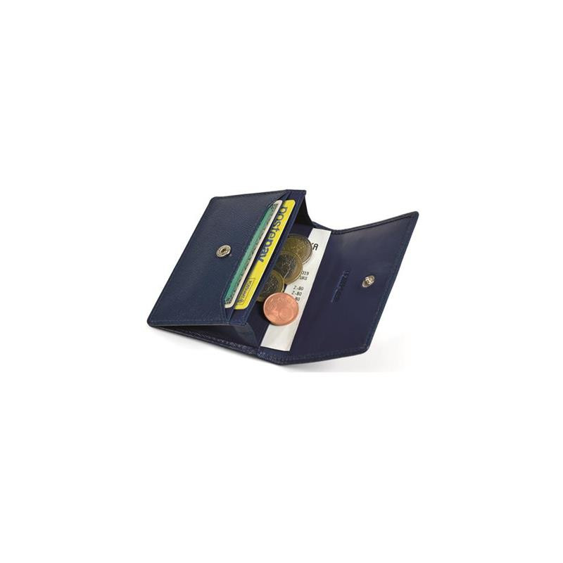 Porta tessere Saffiano in pelle blu