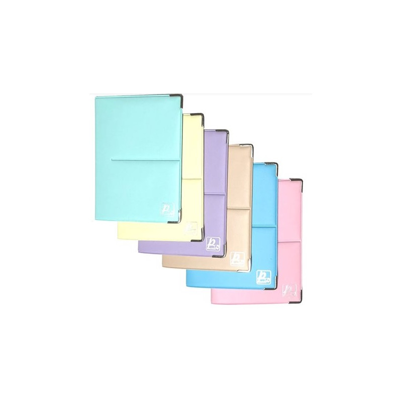 PORTACARD PVC PASTELLO 20 SCOMPARTI CON CHIUSURA