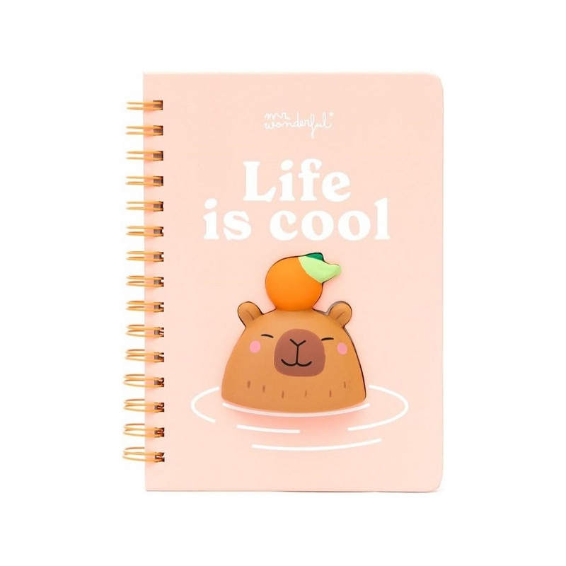 QUADERNO A5 3D SQUISHY CAPIBARA - LIFE IS COOL