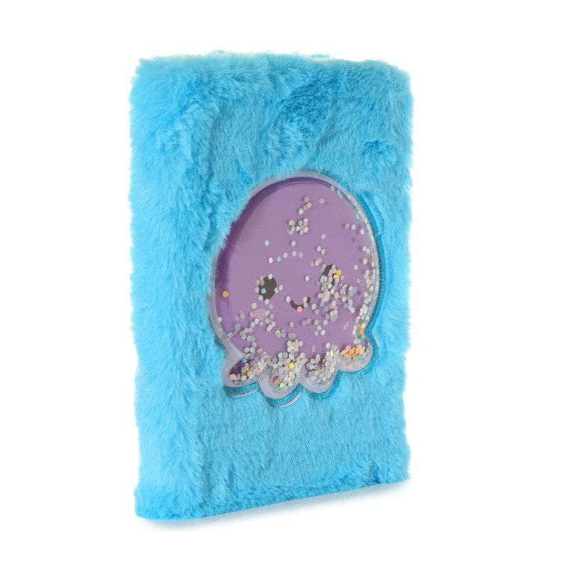 Quaderno con copertina peluche - polpo