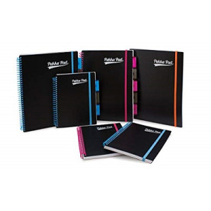 Quaderno spiralato Pukka Pad A5 100fg 80gr copertina PPL ed elastico - 1 rigo