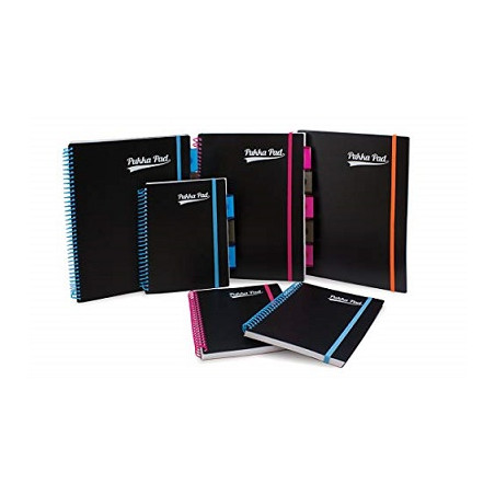 Quaderno spiralato Pukka Pad A5 100fg 80gr copertina PPL ed elastico - 1 rigo