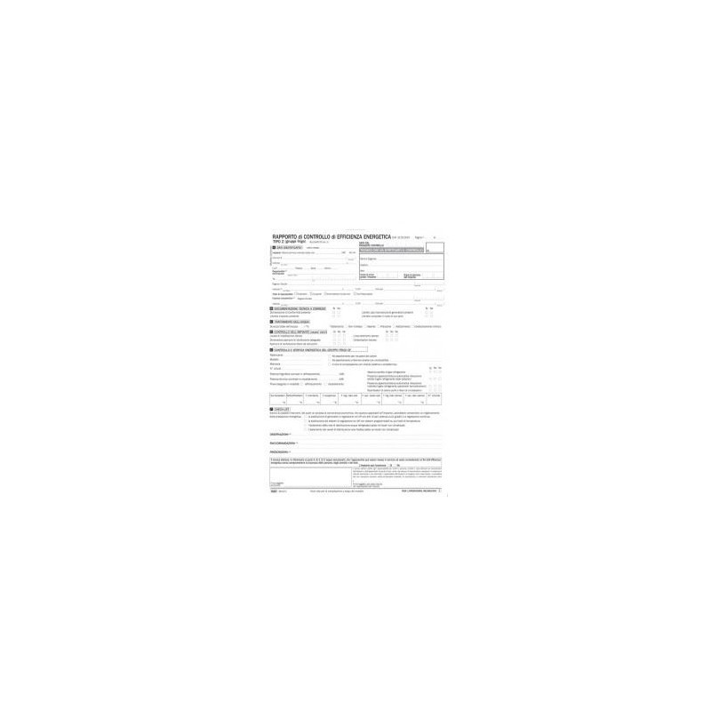 Rapporto di controllo di efficienza energetica Allegato III Tipo 2 3 cop. (in cf da25pz)