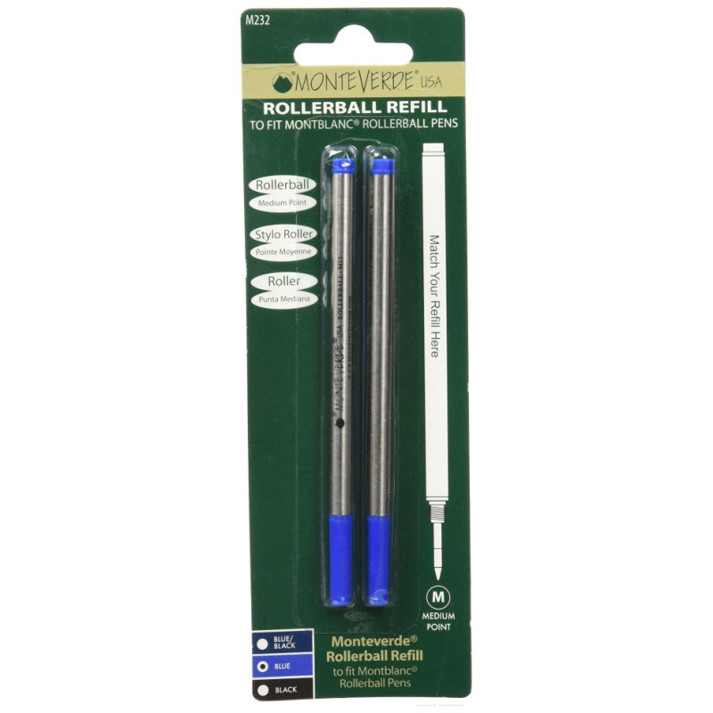 Refill MontBlanc roller M blu 2 pz Monteverde