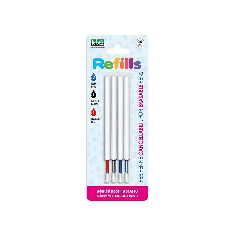 Refill per cancelline a scatto 3colori