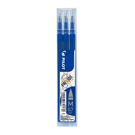 Refill Pilot Frixion 0,7 blu 3 pz - con inchiostro gel termosensibile