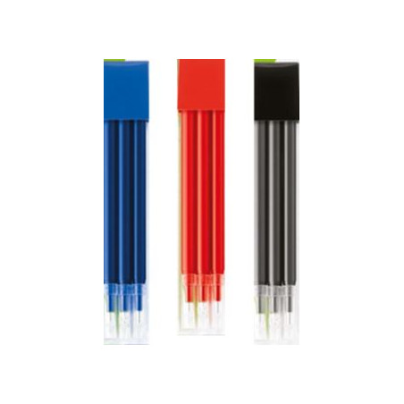 Refill tipo Frixion nero 3 pz. cancellabile ricaricabile-con inchiostro gel termosensibile