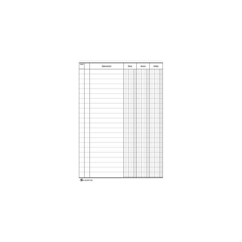 Registro dare avere saldo 96pg 24x17 cm
