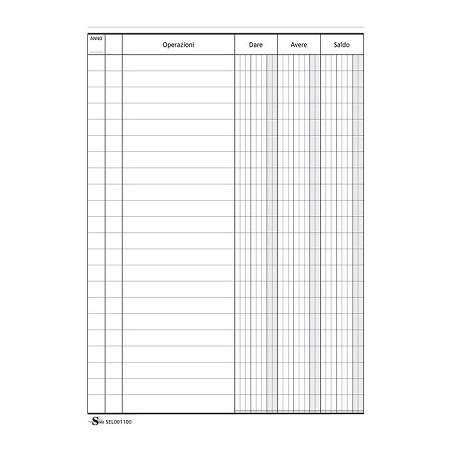 Registro dare avere saldo 96pg 24x17 cm