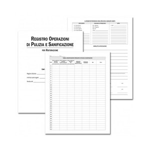 Registro Operazioni di Pulizia e Sanificazione per Ristorazione 28pg