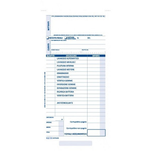 Ricevuta Fiscale / Fattura Servizi Auto 50x2 copie