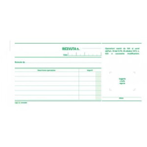 Ricevute prestazioni esenti IVA 2 copie