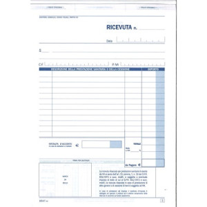 Ricevute Sanitarie registro degli onorari e delle fatture, blocco di 50/50 copie autoricalcanti offerta