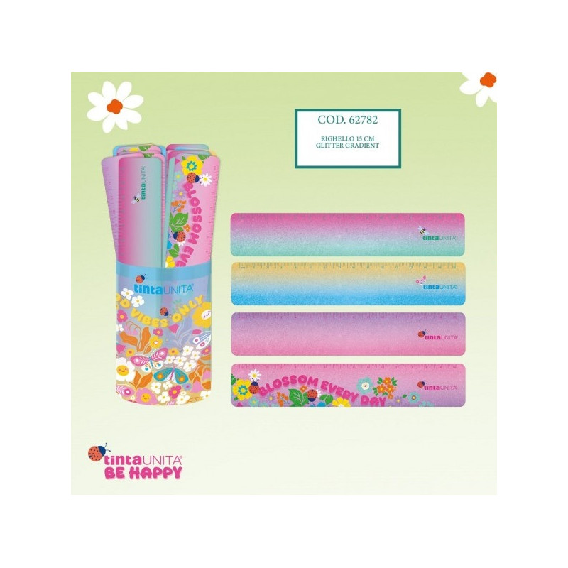 Righello 15cm Tintaunita Be happy