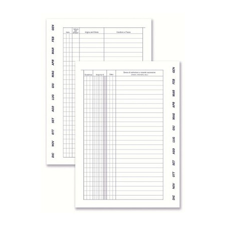 Scadenzario A5 spiralato effetti passivi gen-dic. 8pg/mese