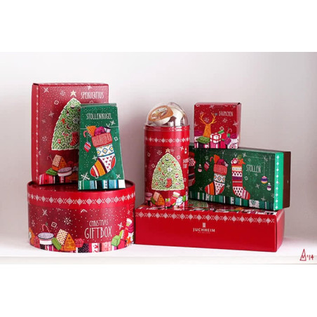 Scatola portabottiglia babbo natale tonda/quadra