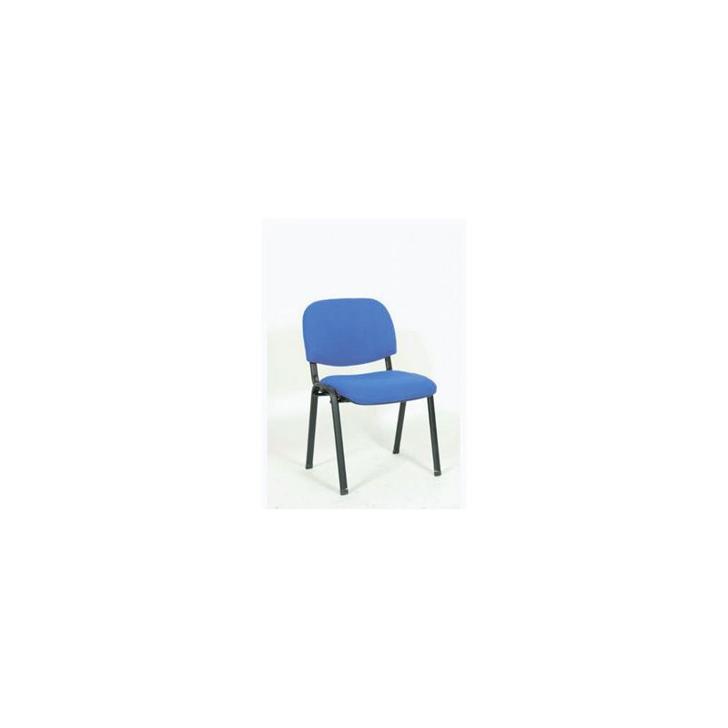 Sedia fissa per ufficio da attesa, seduta e schienale in tessuto blu.struttura in metallo,Misure d'ingombro.: 54x59xH79 cm