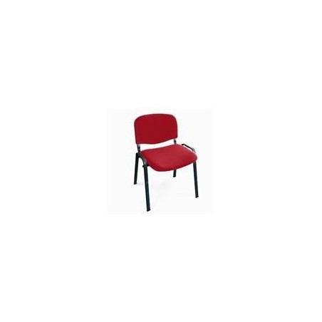 Sedia fissa per ufficio da attesa, struttura in metallo, seduta eschienale in tessuto rossoMisure d'ingombro.: 54x59xH79 cm